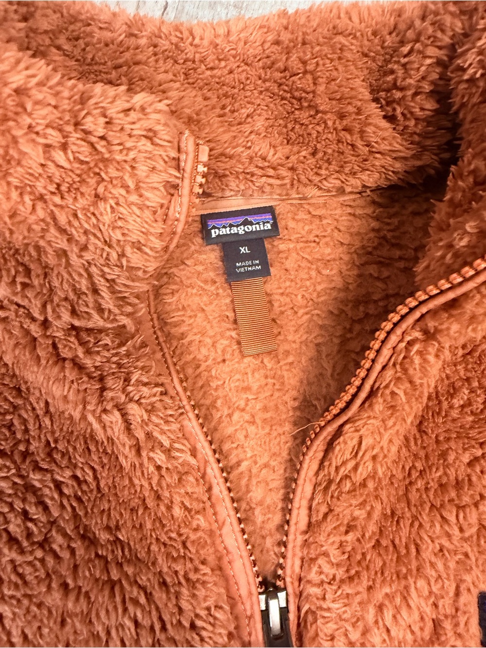 Patagonia Women's Plush Quarter-Zip Fleece Sweater - Rust Orange - Picture 3 of 3